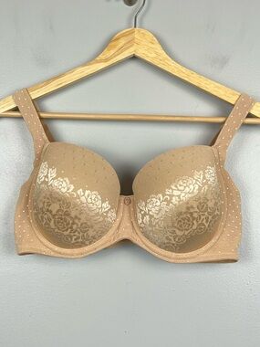 Soma beige Stunning Support Full Coverage underwire floral mesh overlay bra, 34D